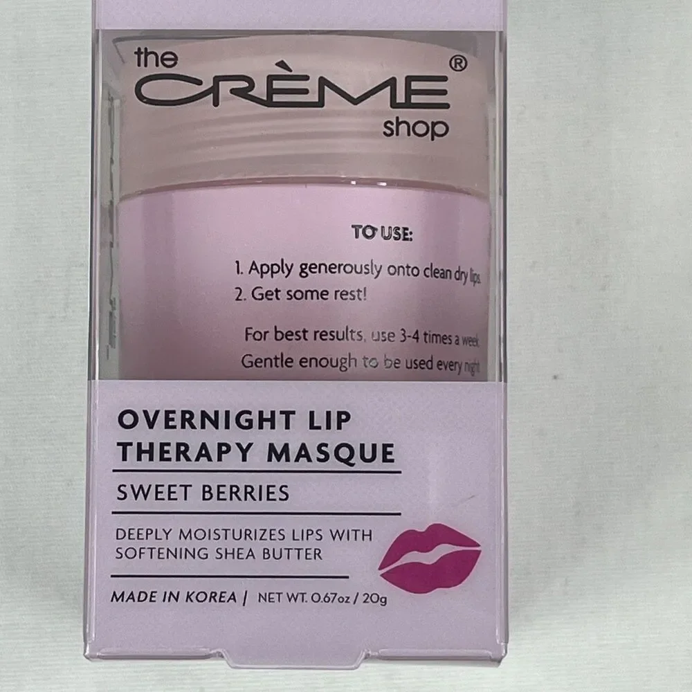 Lot of 2 The Creme Shop Overnight Lip Therapy Masque Sweet Berries 0.67 oz NEW